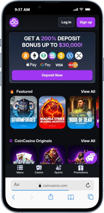 CoinCasino on mobile